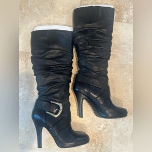 INC brand black leather knee/calf high boots - 9M